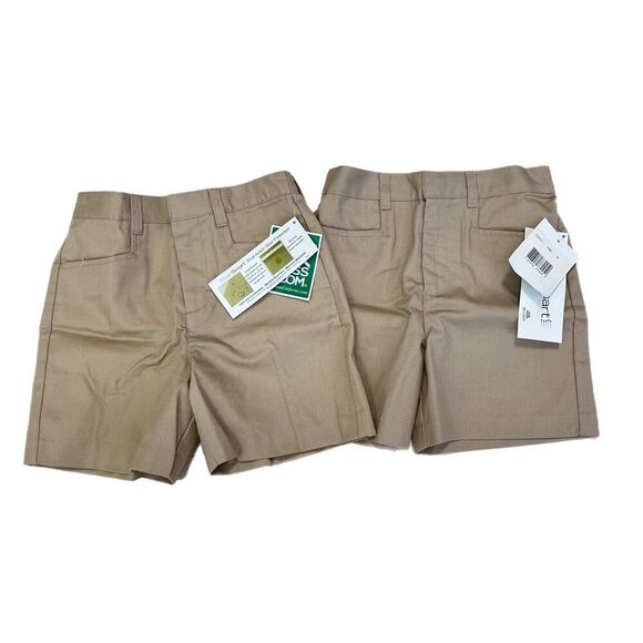 Lot Of 2 Classroom Uniforms Girls Bermuda Shorts Size 6 Khaki NEW - Picture 1 of 8